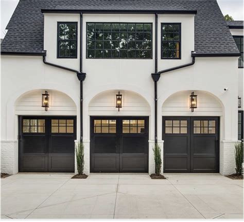 Black Garage Door Reveal Inspiration Inspo Side Entry Three Car Garage ...