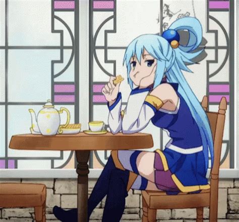 Aqua Konosuba Anime GIF - AquaKonosuba Anime Bored - Discover & Share GIFs