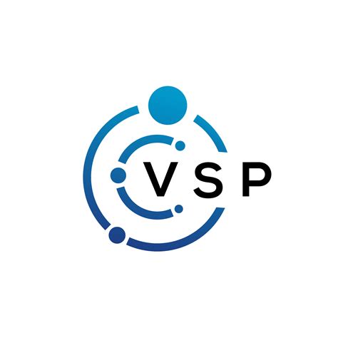 diseño de logotipo de tecnología de letras vsp sobre fondo blanco. vsp ...