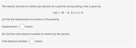 Solved The velocity function (in meters per second) for a | Chegg.com