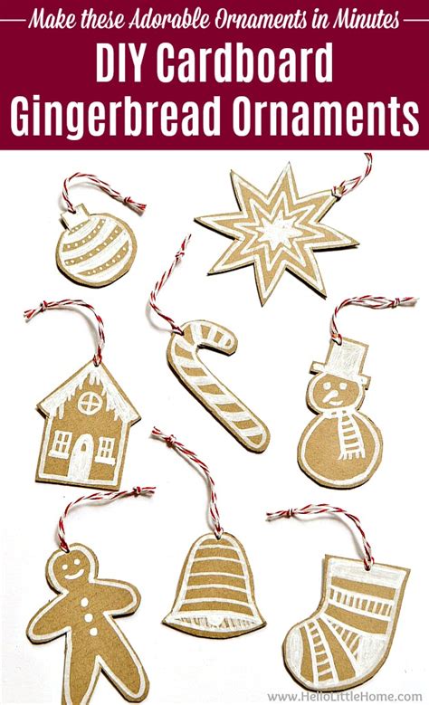 DIY Cardboard Gingerbread Ornaments | Hello Little Home