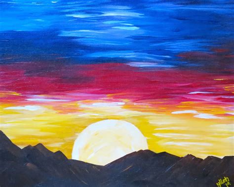 mountain sunrise by Holly Spear | Cool artwork, Art, Landscape art