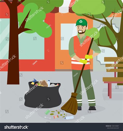 Garbage Collector Trash Bag Garbage Cartoon Stock Vector (Royalty Free ...