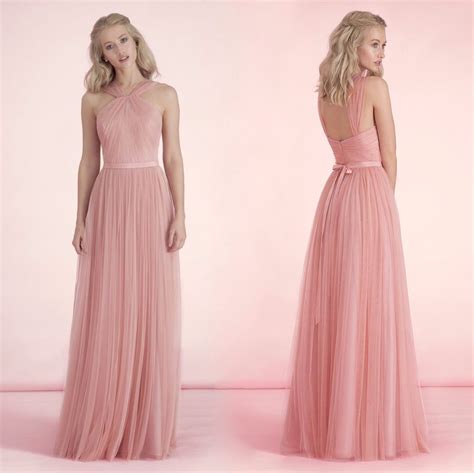 Cute Long Soft Pink Bridesmaid Dress – Budget Bridesmaid UK Shopping