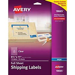 Buy Avery Full Sheet Printable Shipping Labels, 8.5" x 11", Matte Clear, 10 Blank Mailing Labels ...