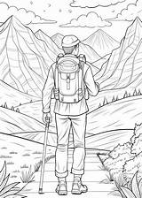 Mountain Hiking Coloring Page Images  Free Download On Freepik sketch template