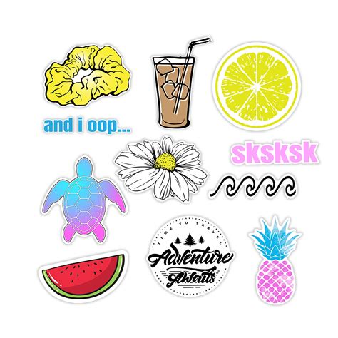 11 Pack - Cute Vsco Stickers Pack Aesthetic Stickers for Hydro water ...