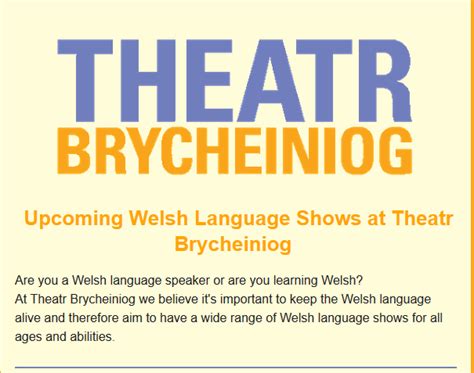 Welsh language shows at Theatr Brycheiniog - Meetups/Events - SSi Forum