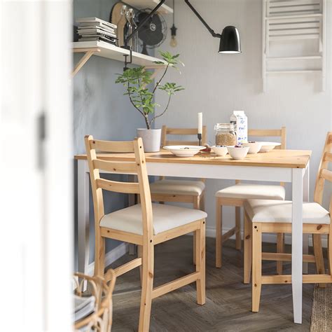 LERHAMN Table and 4 chairs, light antique stain white stain, Vittaryd beige - IKEA