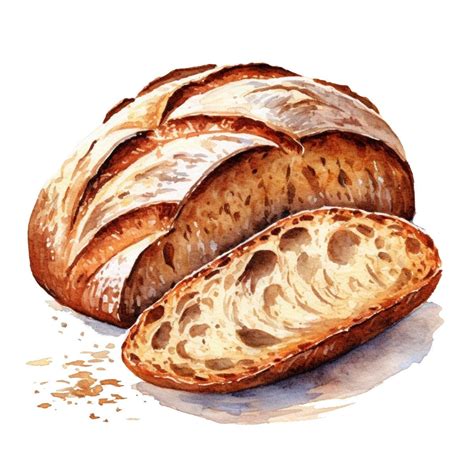 Sourdough Bread Watercolor Clip Art 4 High Quality PNG Transparent ...