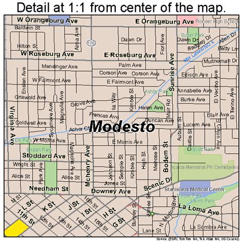 Modesto City Map