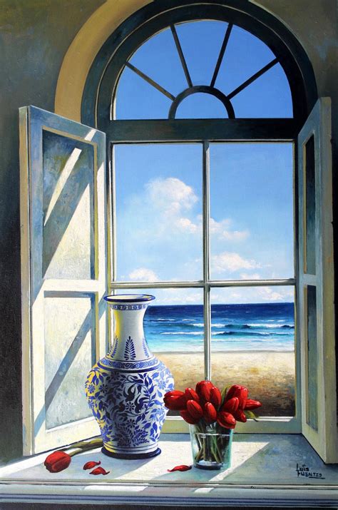 Luis Fuentes - Open Window original Landscape painting, Painting For ...