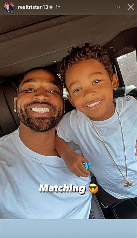 Tristan Thompson and Son Prince, 5, Wear Matching Shirts in Car Selfie