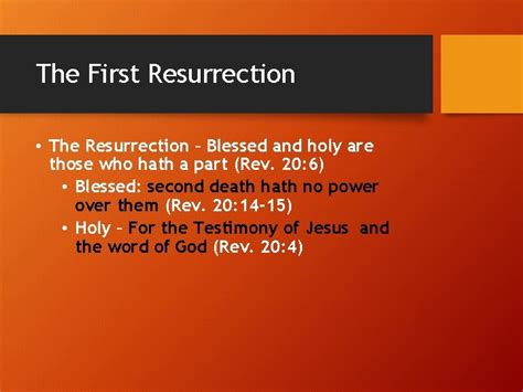 What is the First Resurrection Revelation 20 6