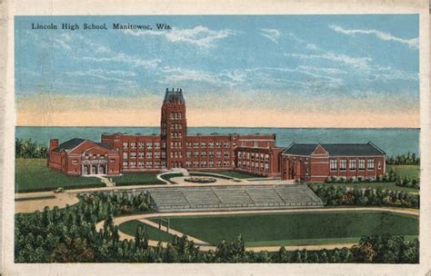 Lincoln High School Manitowoc, WI Postcard