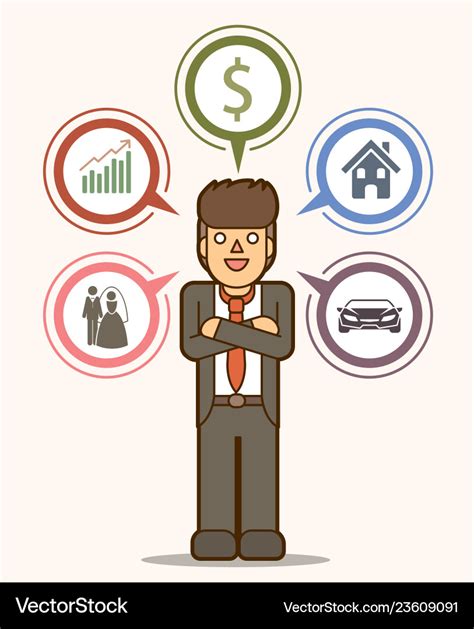 Businessman vision goal dream in the future Vector Image