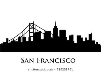 san francisco skyline vector | City silhouette, City skyline silhouette ...