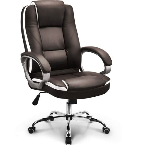 Neo Chair Ergonomic High-Back Executive Leather Office Computer Desk Chair, Brown - Walmart.com ...