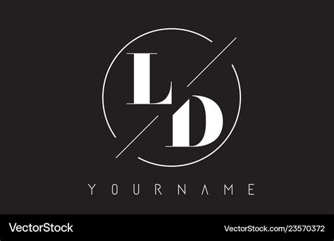 Ld letter logo with cutted and intersected design Vector Image