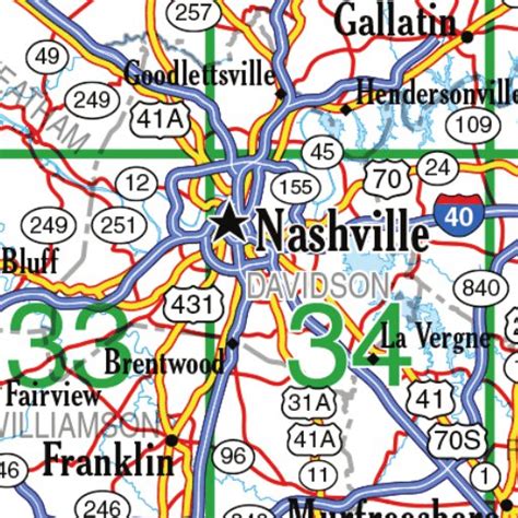 Tennessee Atlas & Gazetteer Overview Map by Garmin | Avenza Maps