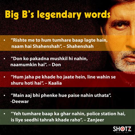 Amitabh Bachchan and his famous dialogues | Famous dialogues, Good thoughts quotes, Special quotes