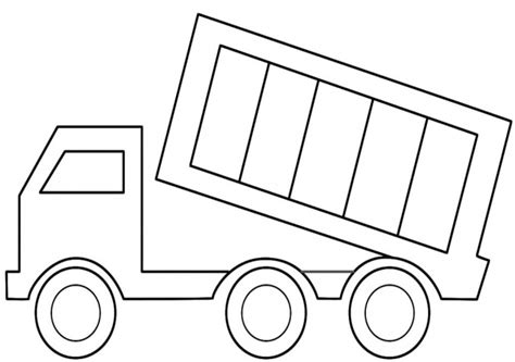 Coloriage Camion remorque facile dessin gratuit à imprimer