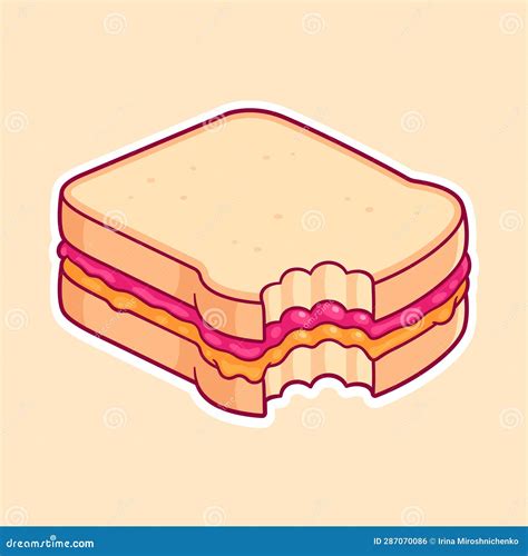 PBJ Peanut Butter and Jelly Sandwich Drawing Stock Vector - Illustration of strawberry ...