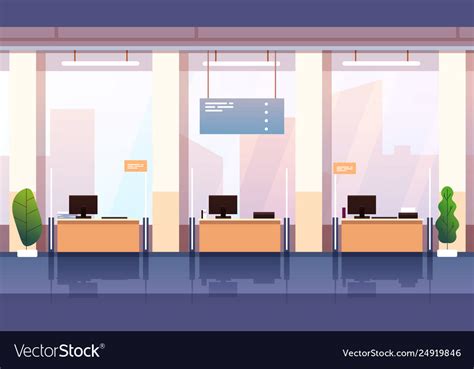 Bank interior empty office consulting center Vector Image