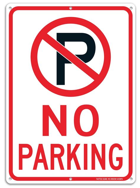 Buy No Parking Sign With Symbol Sign, 14 x 10 Inches Reflective .40 ...