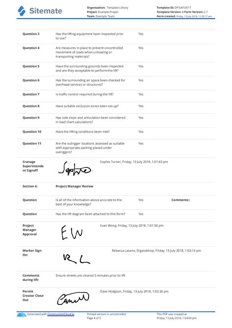 Crane lift plan template - ahwes