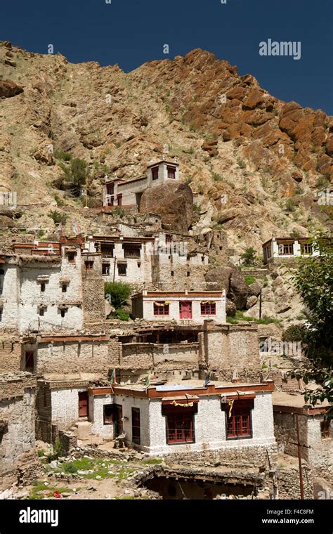 India, Jammu & Kashmir, Ladakh, Hemis village houses from Gompa Monastery roof Stock Photo - Alamy