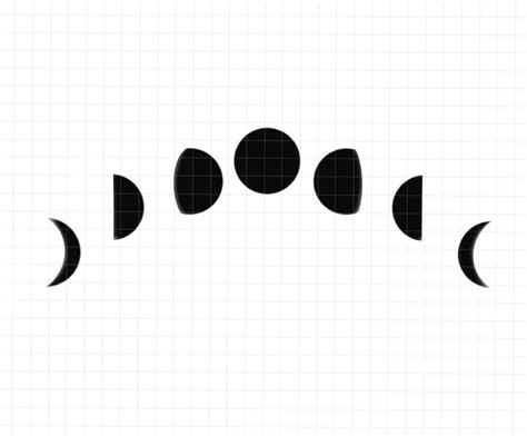 Moon Phases Silhouette SVG PNG JPG File for Cricut Stencil Instant Download Magic Lunar Phases ...