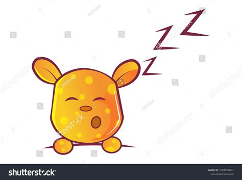 Vector Cartoon Illustration Teddy Bear Sleeping Stock Vector (Royalty ...