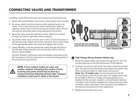 Connecting valves and transformer | Hunter X-CORE User Manual | Page 9 ...