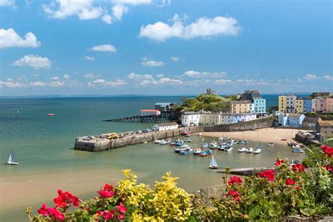 Tenby Harbour with flowers | Pembrokeshire Moments