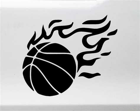 Flaming Basketball Vinyl Decal Flames Ball Hoops Court Team - Etsy