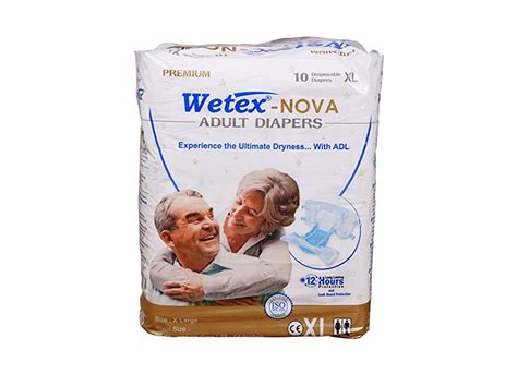 Buy WETEX NOVAA ADULT DIAPER XL ( 10 Pcs. PACK ) FOR WAIST SIZE 39-64 INCHES ( 12 HOURS ...