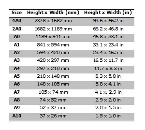 All Printing Paper Sizes Mac X Windows