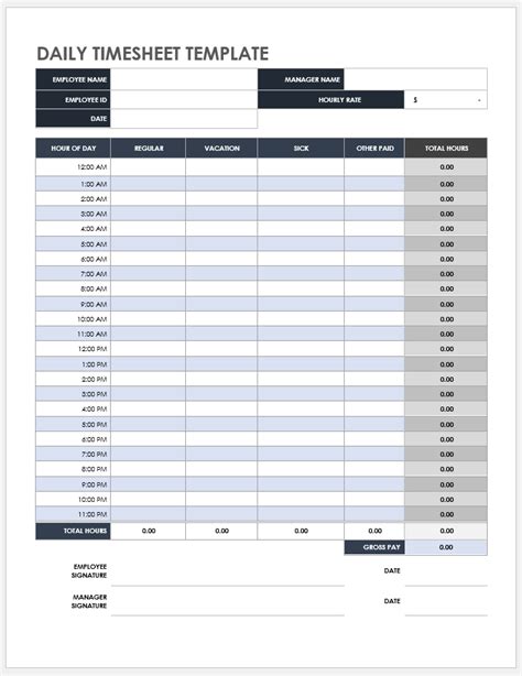 Printable Timesheets Time Card Templates Smartsheet | My XXX Hot Girl