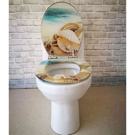 Modern Comfortable Decorative Elongated Resin Soft Close Toilet Seat