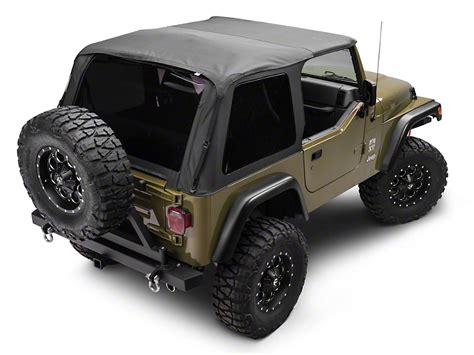 Rampage Wrangler Frameless Soft Top Kit, Black Diamond w/ Tinted Windows 109535 (97-06 Jeep ...