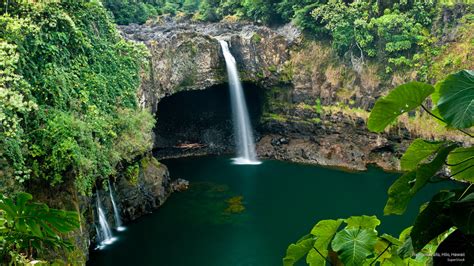 Waterfalls, 2K, falls, hawaii, hilo, rainbow HD Wallpaper