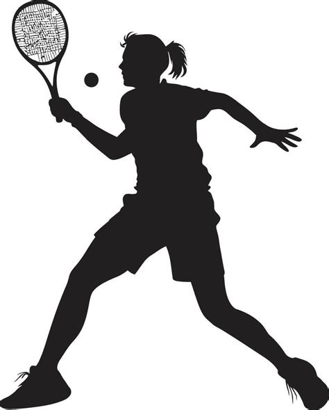 Smash Synchrony Vector Logo for Womens Tennis Harmony Net Navigator Tennis Player Icon in Vector ...