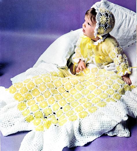 Vintage Crazy Daisy Crochet Pattern for Daisy Baby Set - Etsy