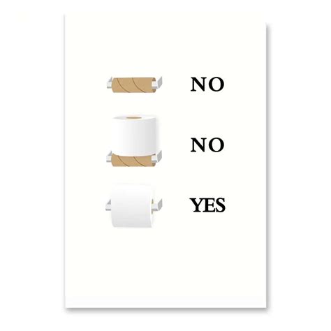 Fun Quirky Toilet Paper Instructions Sign Wall Art Canvas Painting ...