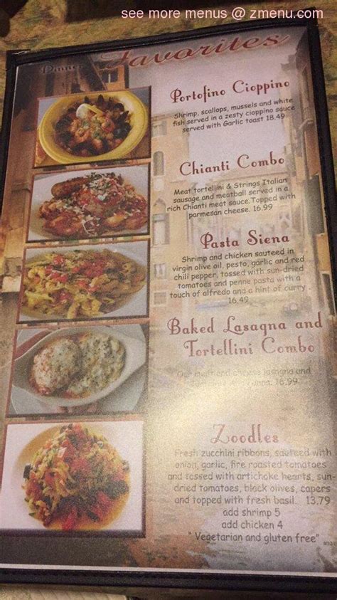 Menu at Strings Italian Cafe Lodi, Lodi, W Kettleman Ln Suite 100