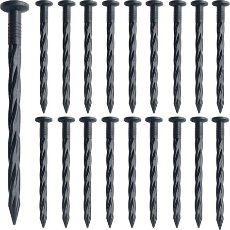 8 in. x 4 in. x 4 in. Black Plastic Edging Nails Paver Edging Spikes, Landscape Anchoring Spikes ...