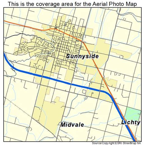 Aerial Photography Map of Sunnyside, WA Washington