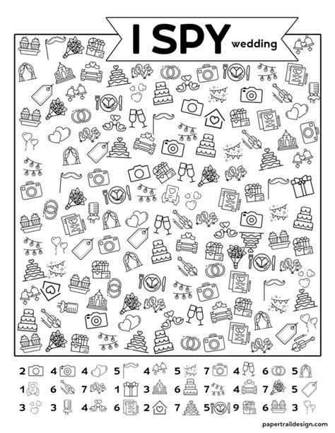 Free Printable I Spy Wedding Game - Paper Trail Design