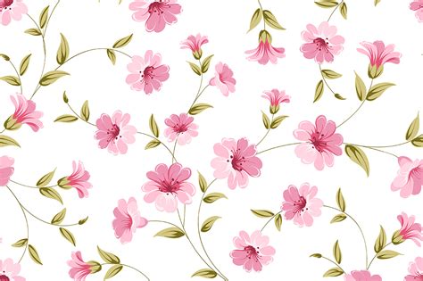 Pink flowers fabric. ~ Patterns on Creative Market